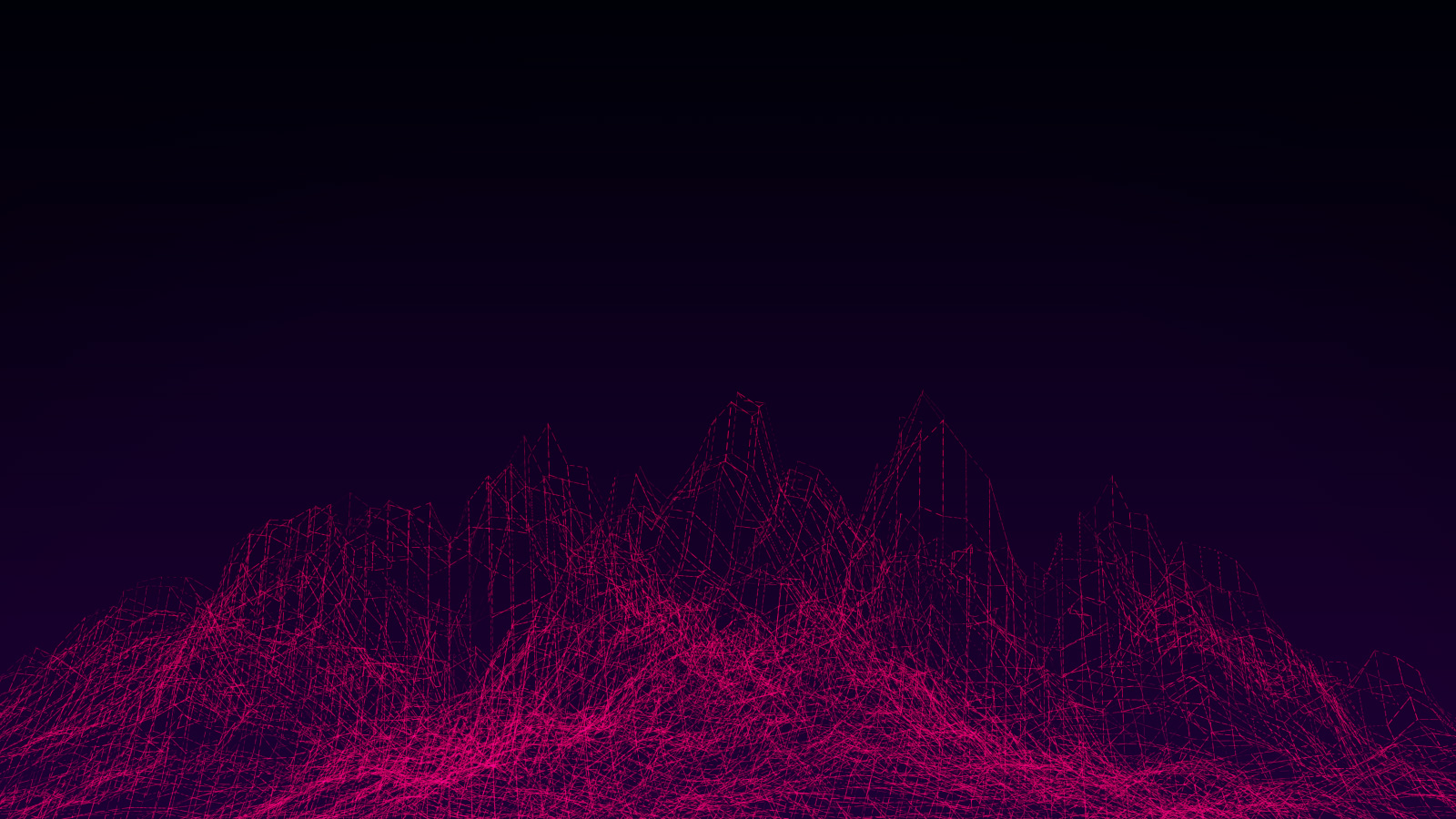 Abstract dark background with pink lines in the shape of a rocky mountain