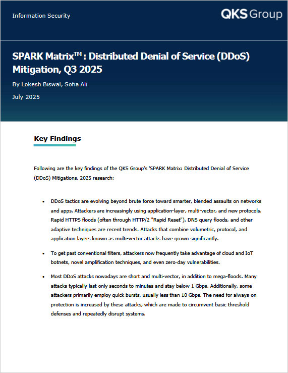 SPARK Matrix™ for Distributed Denial of Service (DDoS) Mitigation, Q3 2025