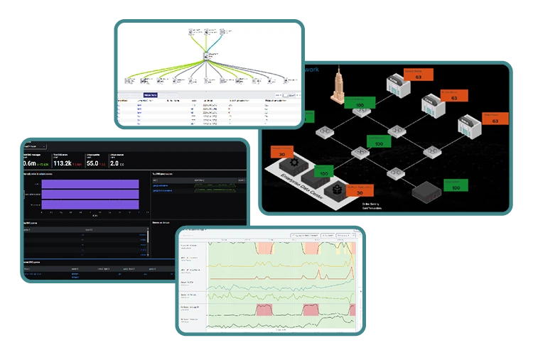 Multiple screenshots of dashboards