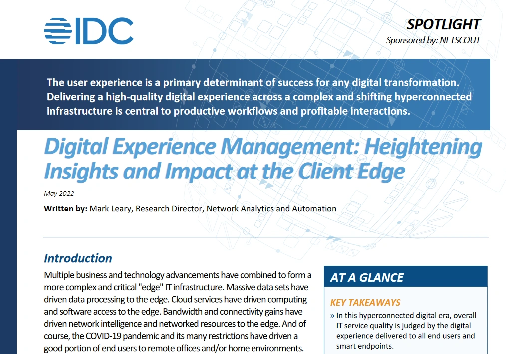 Digital Experience Management: Heightening Insights and Impact at the Client Edge