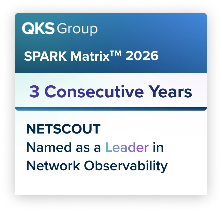 QKS Group SPARK Matrix™M 2026 3 Consecutive Years NETSCOUT Named as a Leader in Network Observability