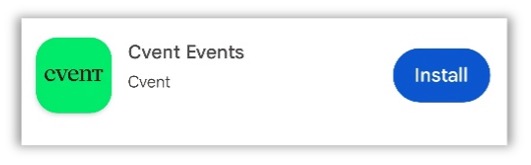 Screenshot of the Cvent app
