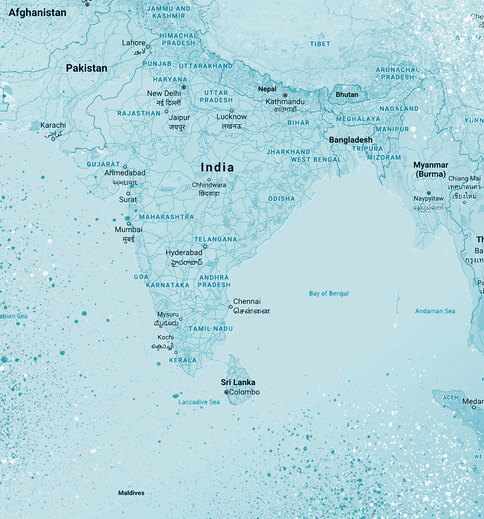 South Asia Map (generated by Google Maps)