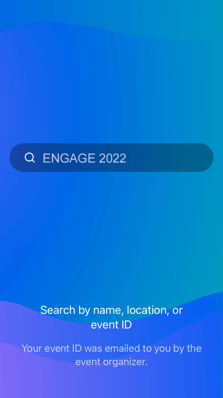 Cvent app search screen