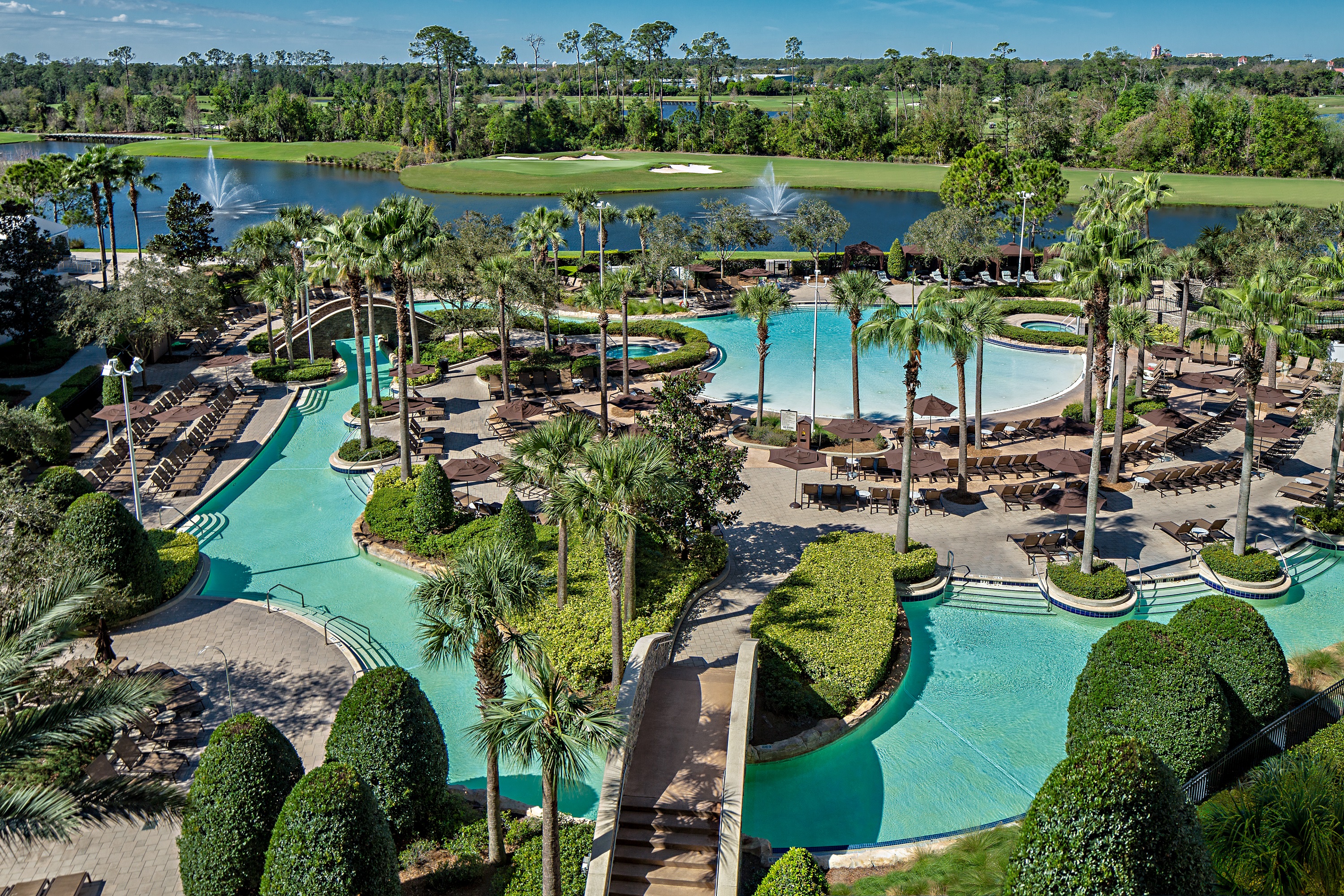 Lazy river pool features of Signia by Hilton Orlando