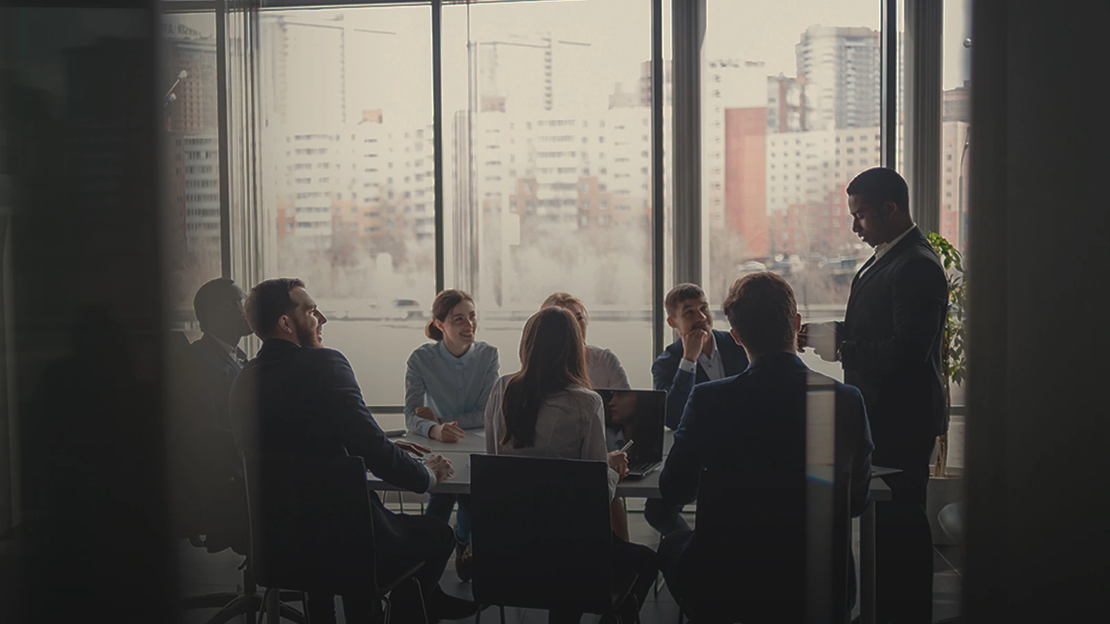 Team meeting in conference room