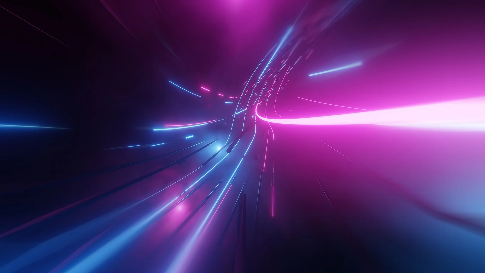 Pink and blue lines on dark background