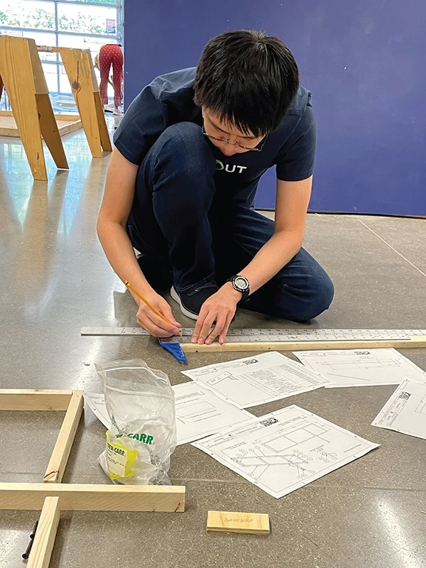 Intern working on drafting and engineering