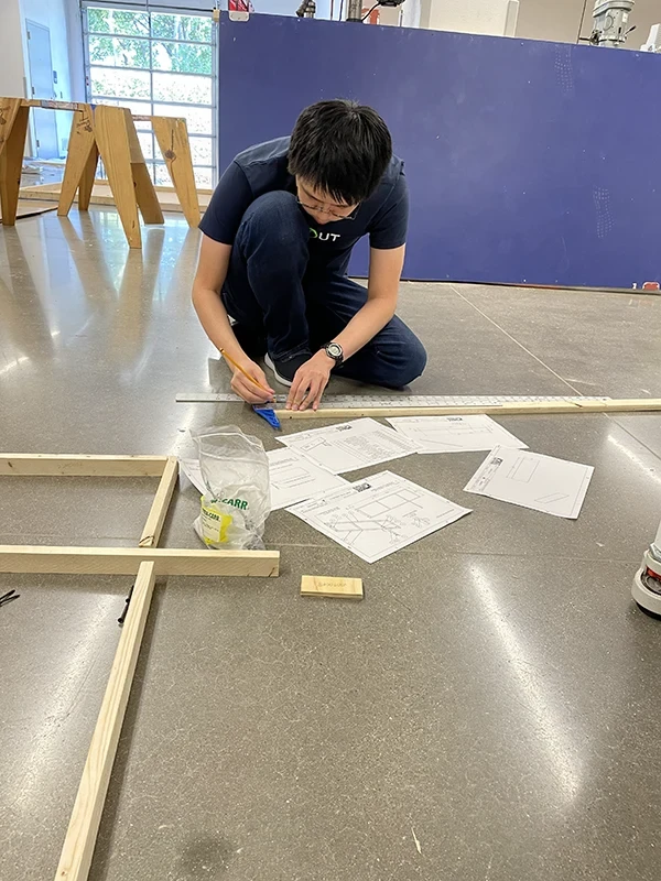 Intern working on drafting and engineering