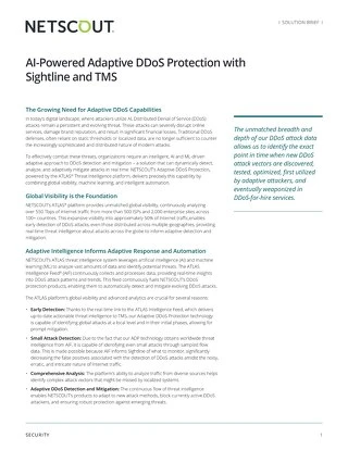 AI-Powered Adaptive DDoS Protection with Sightline and TMS