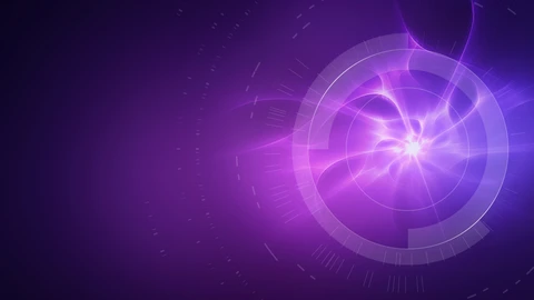 Abstract purple orb with waves on dark purple backround