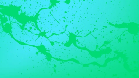 Abstract teal background with bright green paint splotches