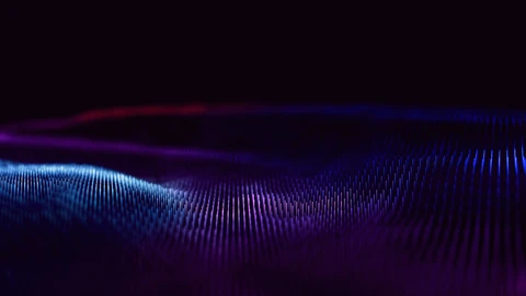 Short blue, purple, and pink palette of colors in an abstract sine wave