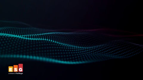 ESG Logo on dark teal waves