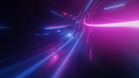 5G dark background with pink and blue strikes