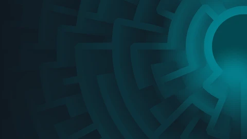 Dark teal 3D maze fading to black
