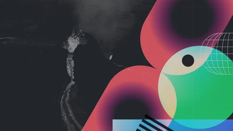 Black background with pink capsules and green circle with black dot