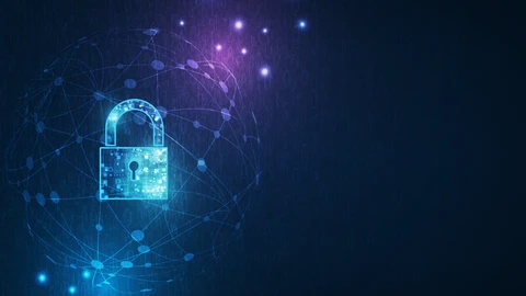 A lock floating in space