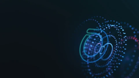 Netscout orb in neon outline on dark background