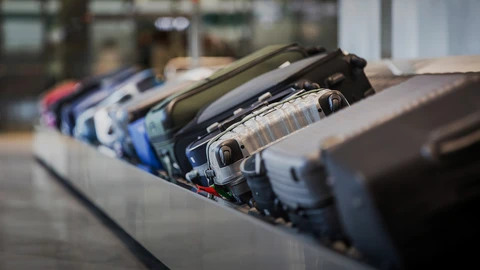 Luggage on a carousel