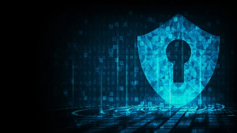 Picture of Keyhole and binary code as background