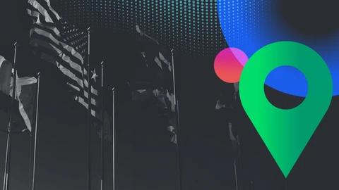 Black background with black and white country flags waiving in wind