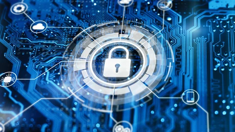 Enhanced image of a printed circuit board with front key lock in the middle