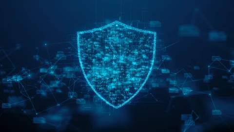 Shield Made of Data Representing DNS DDoS Protection