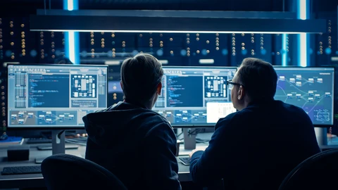 Enterprise AIOps Team Reviewing Dashboards on a Screen