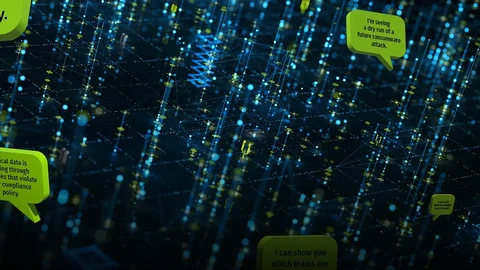 dark background with blue and green grid lines