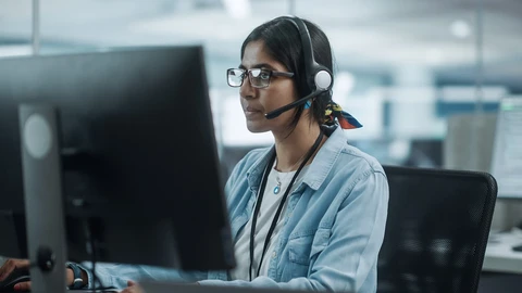 Person Using UCaaS to Complete a Call