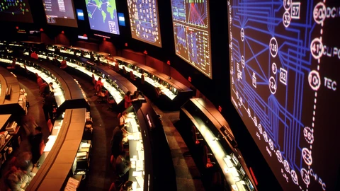 Screens displaying network disruptions