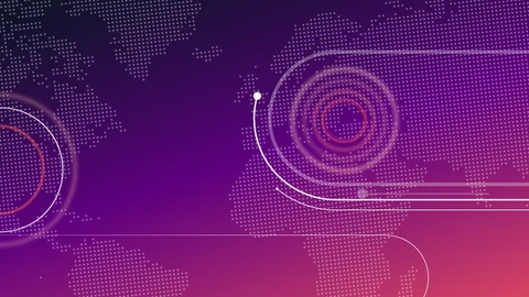 Abstract purple and red gradient over global map