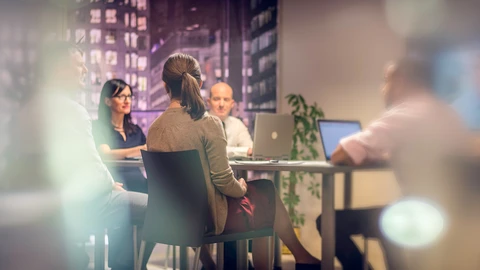 Group of people meeting in a conference room