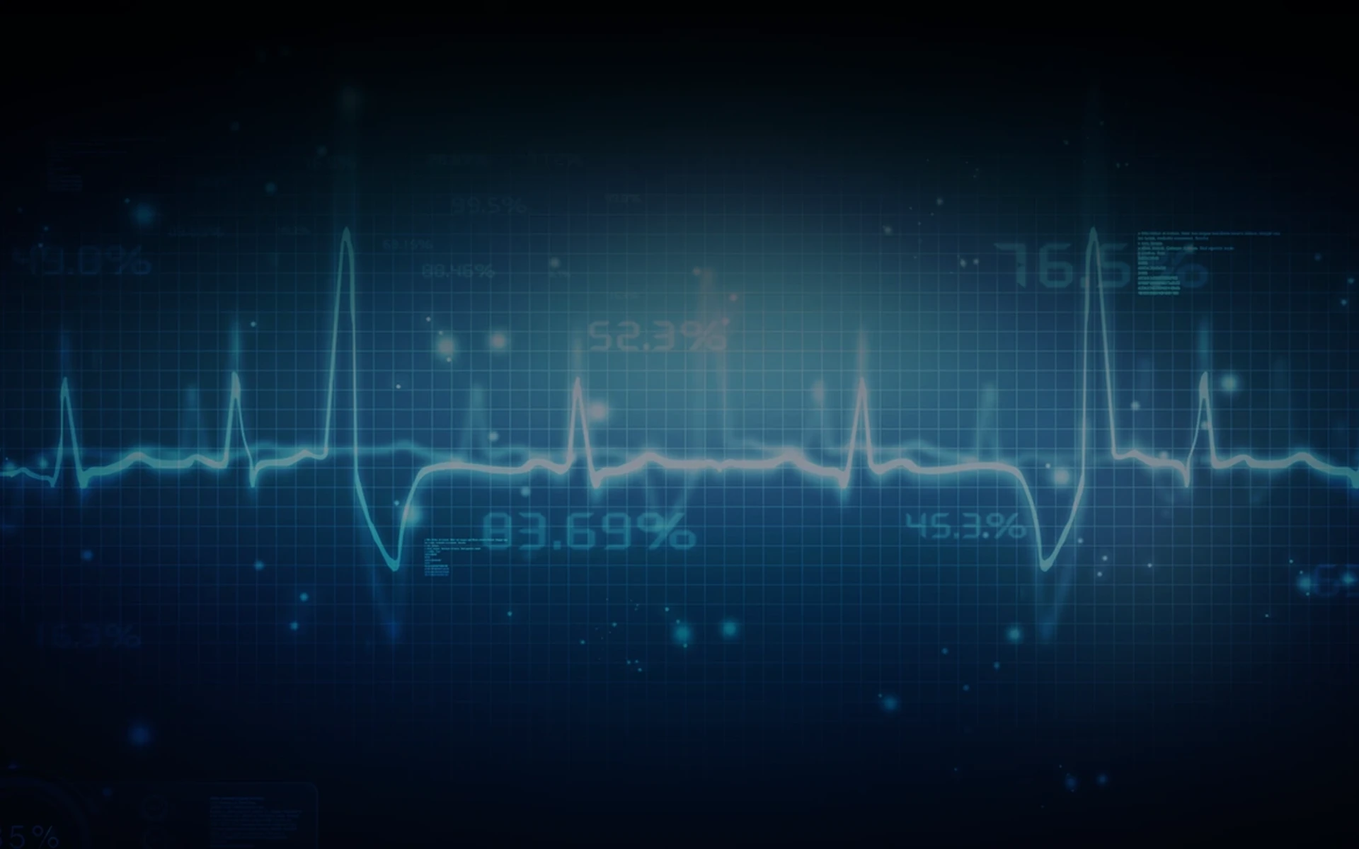 dark blue background with light blue heart wavelines and numbers